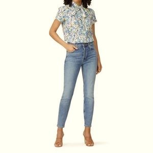 POLO RALPH LAUREN 100% LINEN SHORTSLEEVED BOW TIE BLOUSE